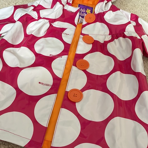 Pink Platinum 3T Raincoat Pink with White Polka Dots - Picture 4 of 6